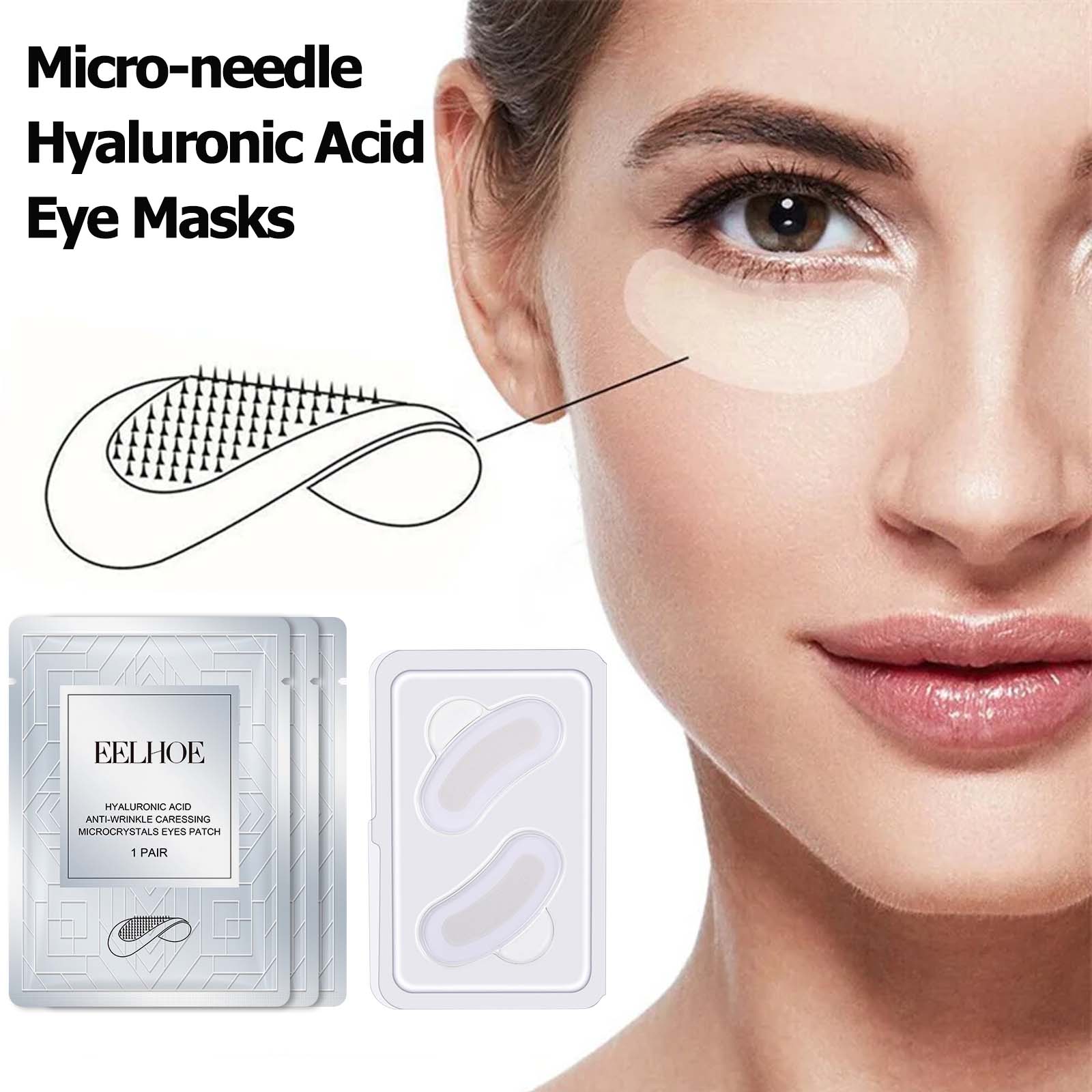 Microneedle Patch Eye - Mikronadel-Augenpads mit Hyaluronsäure gegen Falten, zur