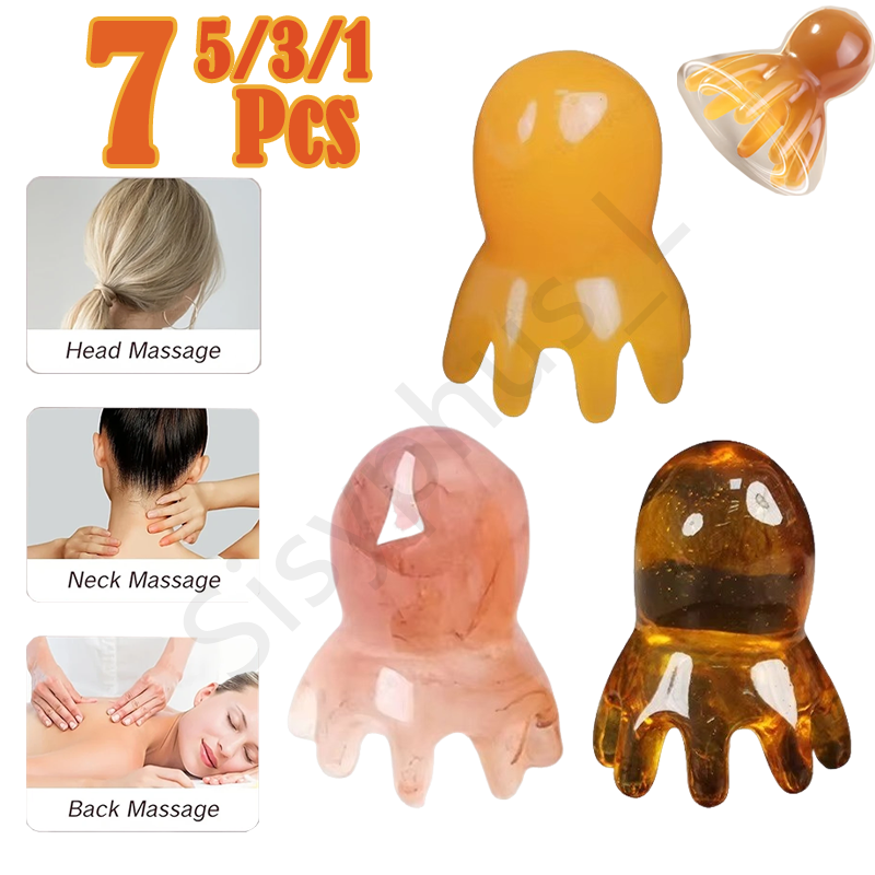 Spa Y Wellness - Tragbarer Oktopus-Kamm aus Kunstharz, einfarbig, ASMR,