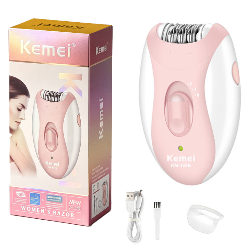 Epilator Wireless - Kemei Frauen-Epilierer, elektrische Haarentfernung, Gesichtskörper, Damen-Bikini,