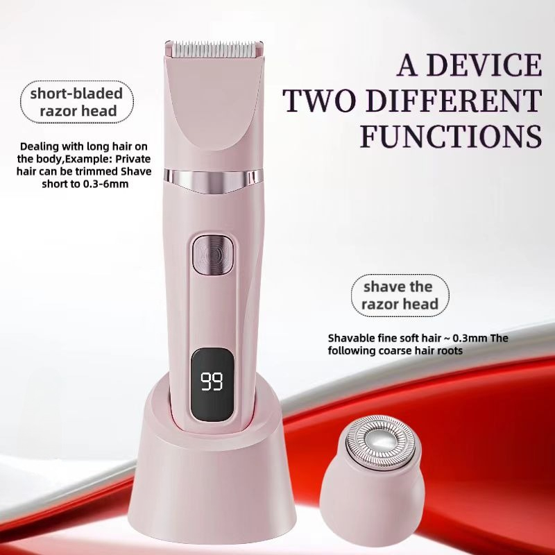 Epilator Wireless - USB-Aufladbarer Kabelloser Bikini-Trimmer, Damen-Körperpflege-Rasierer, LED-Bildschirm