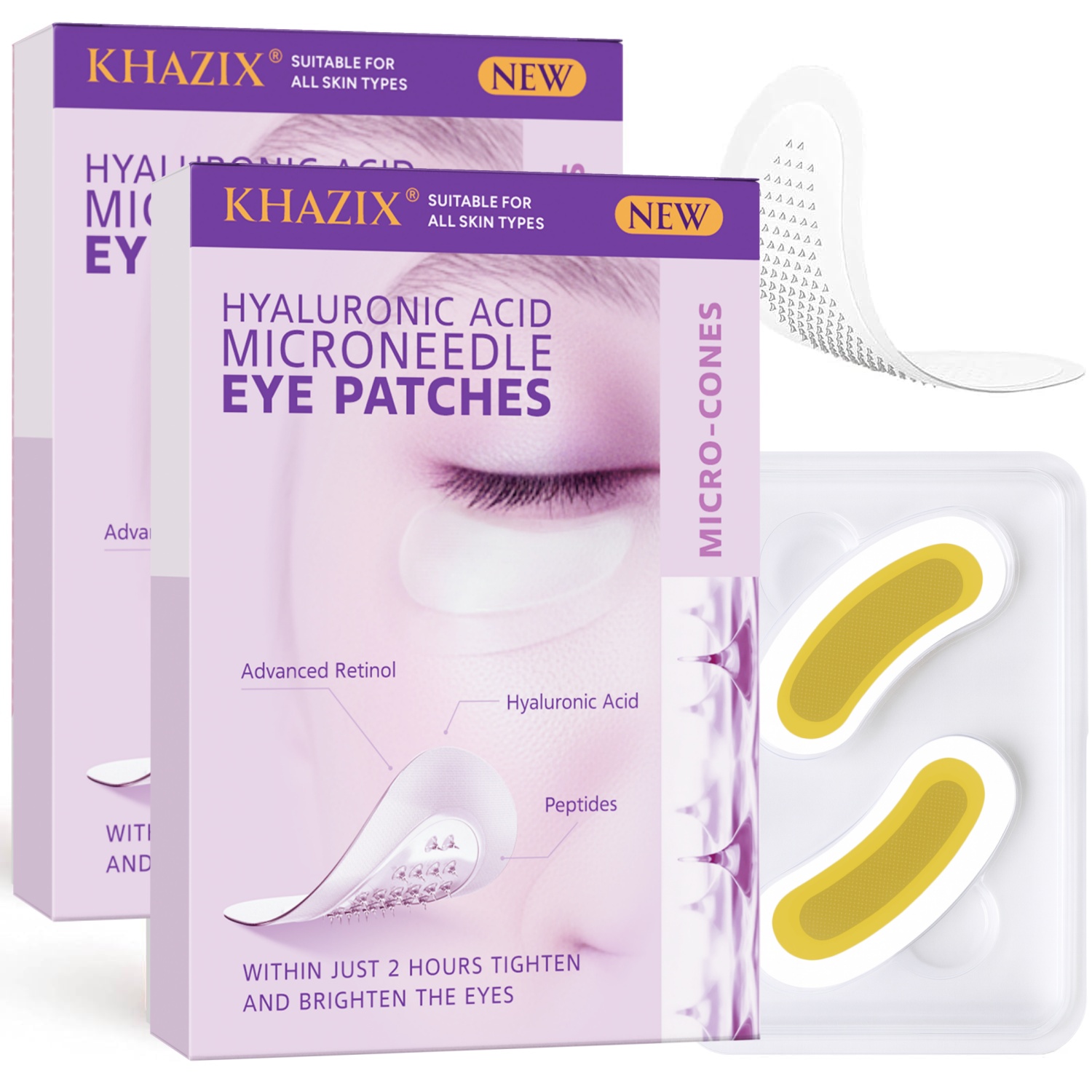 Microneedle Patch Eye - Hyaluronsäure-Retinol-Mikronadel-Augenpads, straffende Peptide zur Hautreparatur, für
